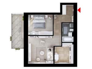 HILS Republica Apartament cu 2 camere — miniatura 2