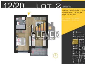 Studio | 42,1 mp | Dormitor Separat | Pallady | Comision 0% — miniatura 3