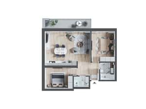 Apartament 3 camere & 2 bai in ansamblul Prima Arena, Bloc A10C.