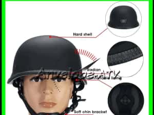 Casca moto Chopper Nazy WW2 Nazist German - Negru Mat - M, L, XL — miniatura 5