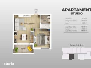 Studio spatios 49mp , Metrou Aparatorii Patriei 15min, sector 4 — miniatura 6