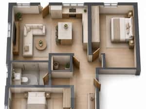 Apartament generos cu 4 camere si doua bai, 90,75 mp — miniatura 3