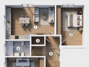 Apartament generos cu 4 camere si doua bai, 90,75 mp — miniatura 4