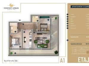 Targ Pucheni, Rahova - Apartament cu 3 camere de vanzare, terasa 28 mp — miniatura 6