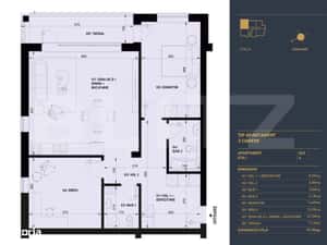 Apartament cu 3 camere si 2 bai, Smart Home, 80 mp - Complex Rezidenti — miniatura 3