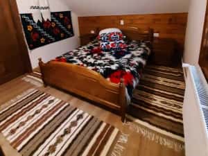 Pat Ileana din lemn masiv de fag, culoare stejar, 120x200 cm — miniatura 3