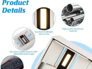 Pachet NOU de 4 aplice LED de perete  interior/exterior, 24 W fascicul luminos reglabil în sus și în jos, lămpi LED,  3000 K, IP65, Impermeabile — miniatura 4