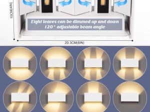 Pachet NOU de 4 aplice LED de perete  interior/exterior, 24 W fascicul luminos reglabil în sus și în jos, lămpi LED,  3000 K, IP65, Impermeabile — miniatura 10