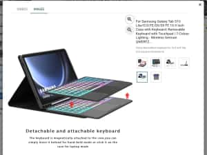 Samsung Tab S9 grey 8/128gb wifi+Husa cu tastatura,, Noua, Garanție — miniatura 4