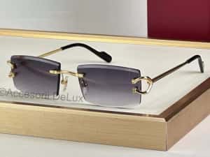 Ochelari de Soare Cartier CT0466S Polarised Noi Full Box [Verificare Colet] Gold