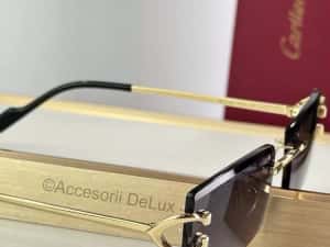 Ochelari de Soare Cartier CT0466S Polarised Noi Full Box [Verificare Colet] Gold — miniatura 3