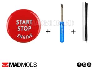 Buton pornire motor Start Stop Rosu Negru BMW E87 E90 E60 E84 E70 E71 — miniatura 3