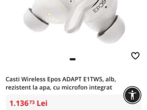 Epos ADAPT E1TWS, alb, sigilate, transport ZERO Ocazie — miniatura 4