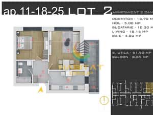 Pallady 2 camere decomandat 61 mp 15 min.metrou N.Teclu — miniatura 4