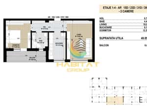 Apartament 2 camere / 57.40 mp / Grand Arena Berceni — miniatura 4