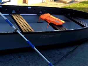 Barca Porta Bote 4.2 m, pliabila, motor Tohatsu 4 stroke 5cp — miniatura 4