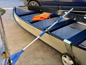Barca Porta Bote 4.2 m, pliabila, motor Tohatsu 4 stroke 5cp — miniatura 5