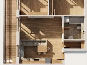 BLOC NOU! 1500E/MP TVA INCLUS! 3 camere 2 terase! — miniatura 6