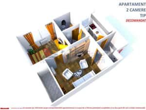 Apartament 2 camere Podu Ros , 56 metri, etaj 9 Cod:162628 — miniatura 3