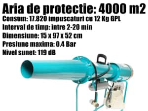 Tun Mecanic Explozie Gaz Dispozitiv Speritat Anti Pasari Porumbei Grauri Ciori Porci Mistreti Ursi Animale Salbatice Culturi LIVRARE GRATUITA AB