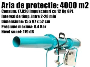 Tun Mecanic Explozie Gaz Dispozitiv Speritat Anti Pasari Porumbei Grauri Ciori Porci Mistreti Ursi Animale Salbatice Culturi LIVRARE GRATUITA AB — miniatura 9