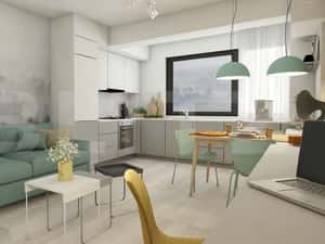 Apartament 2 camere, living cu bucatarie open space, balcon – 50 mp
