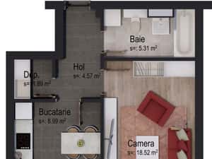 Garsonieră Tip 1R - Rainbow by Casa Nobel — miniatura 4