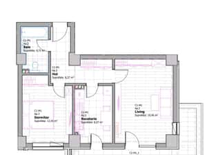 Apartament cu 2 camere, decomandat, Tatarasi, etaj 3, 65mp 114.000euro — miniatura 4