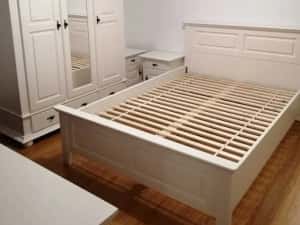 Pat matrimonial din lemn masiv Seby, alb, 160x200 cm — miniatura 5