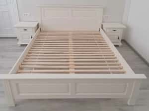 Pat matrimonial din lemn masiv Seby, alb, 160x200 cm — miniatura 6