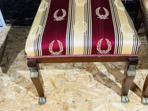 Set 2 Scaune Empire  Vintage Lemn Masiv Bronz Antic — miniatura 3