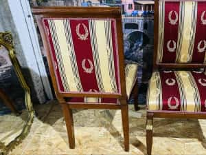 Set 2 Scaune Empire  Vintage Lemn Masiv Bronz Antic — miniatura 10