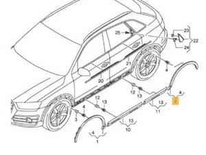 Bandou aripa spate Audi Q3 (8U), 06.2011-02.2015, partea Dreapta, — miniatura 6