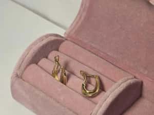 Cercei din aur galben 14K, 2.09 Grame — miniatura 4