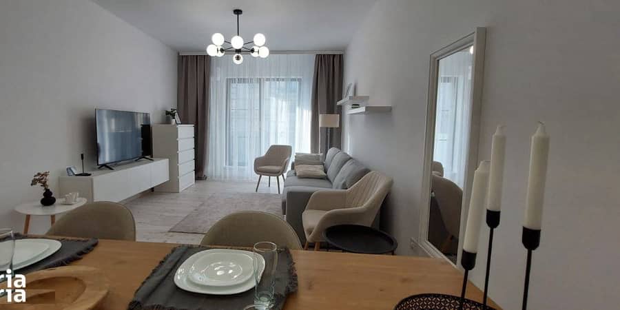 Apartament 2 camere, decomandat, Exigent Plaza, mobilat/utilat complet — fotografie 1 din 6