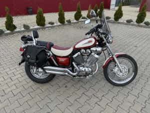YAMAHA VIRAGO 535 CROM COBURI PIELE LATERALE incalzire mansoane anvelope noi colorit deosebit+saua custom servisata 2025 cu factura 43 cai permis A2 — miniatura 2