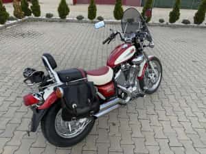 YAMAHA VIRAGO 535 CROM COBURI PIELE LATERALE incalzire mansoane anvelope noi colorit deosebit+saua custom servisata 2025 cu factura 43 cai permis A2 — miniatura 5