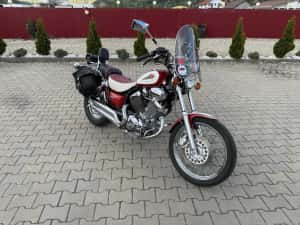 YAMAHA VIRAGO 535 CROM COBURI PIELE LATERALE incalzire mansoane anvelope noi colorit deosebit+saua custom servisata 2025 cu factura 43 cai permis A2 — miniatura 9