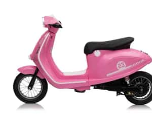Scuter electric Kinderauto Retro, 350W, 24V 10Ah, roti gonflabile Pink — miniatura 8