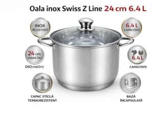 Oala inox Swiss Z Line 24 cm cu capac — miniatura 8