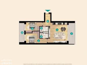 Apartament 3 camere cu 2 balcoane, KronenPark Pipera Voluntari — miniatura 3