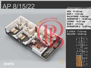 3 camere decomandat bloc boutique 7min STB Bratarii — miniatura 4