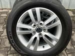 Jante aliaj 5x112mm, anvelope vara 215/60 R16 VW Sharan, Tiguan, Passat, Skoda, Seat