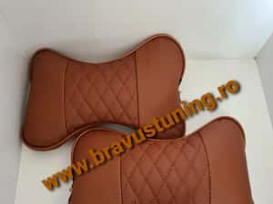Perne  tetiere auto set 2 buc PIELE ECOLOGICA husa auto — miniatura 4