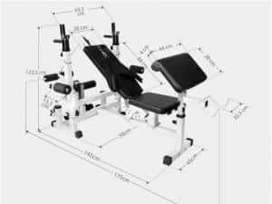 Banca multifunctionala cu set gantere din cauciuc 108kg — miniatura 6