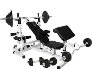 Banca multifunctionala cu set gantere din cauciuc 108kg — miniatura 7