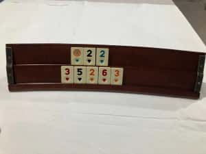 Joc Remi Remy. Table curbate grele din lemn masiv lacuit. NOU — miniatura 2