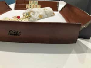 Joc Remi Remy. Table curbate grele din lemn masiv lacuit. NOU — miniatura 6