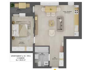 Apartament 2 camere – Direct Dezvoltator – Zona Doamna Stanca
