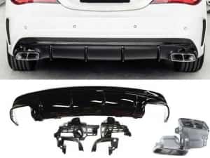 Difuzor Bara Spate Mercedes CLA-Class C117 X117 (2013-2019) NEGRU — miniatura 7